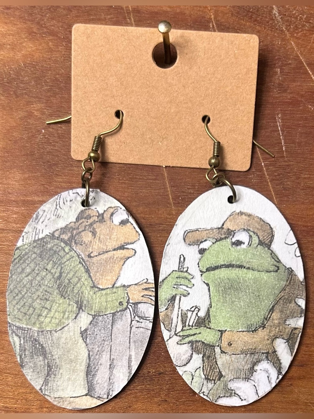 Upcycled Frog and Toad Drop Earrings